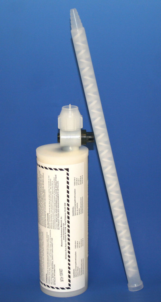 GE UltraGlaze Silicone on Blue Background