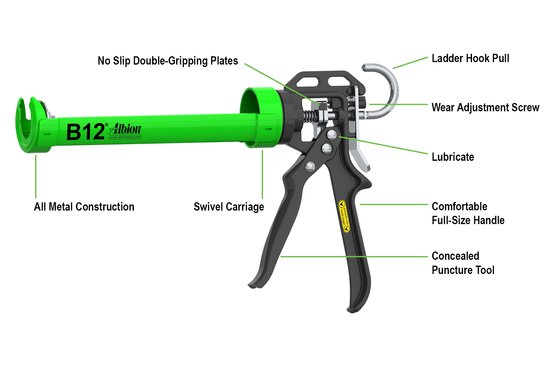 10oz B-Line Manual Cartridge Gun w/ 12:1 Drive - Image 3