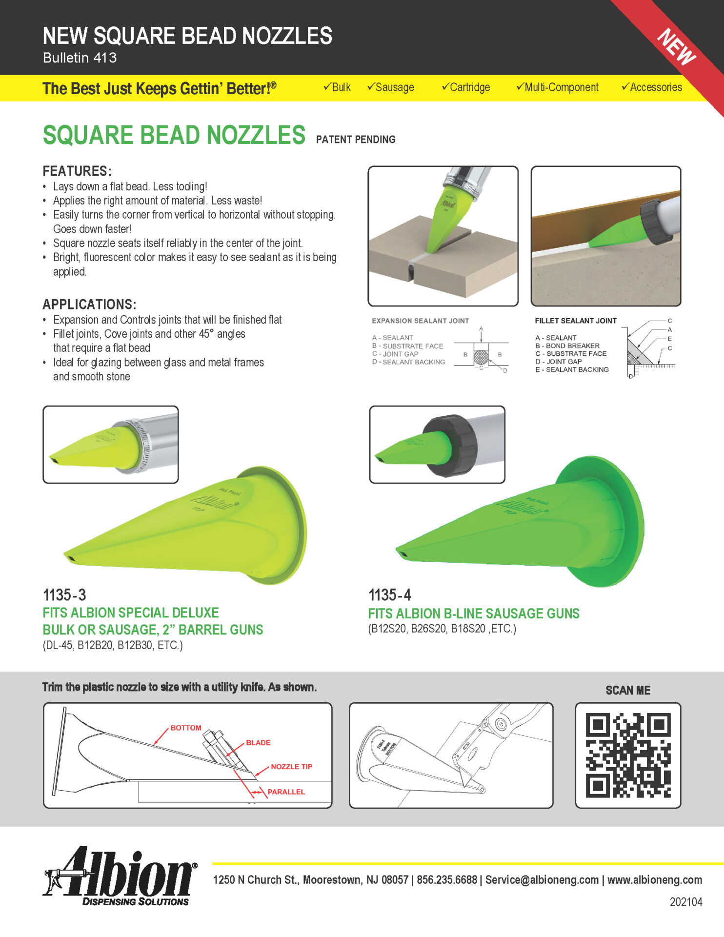 Features & application of square bead nozzles