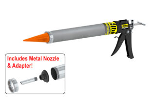 20oz Special Deluxe Manual Sausage Gun w Teflon Barrel and Orange Cone Nozzles