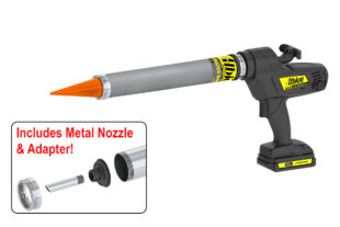 20oz Cordless Bulk Gun w/ Teflon Barrel and Orange Cone Nozzles 18 Volt