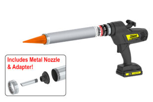 20oz Cordless Sausage Gun w/ Aluminum Barrel and Orange Cone Nozzles 18 Volt