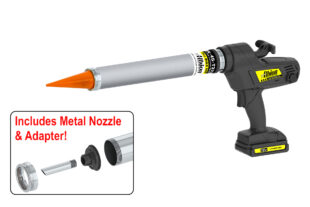 20oz Cordless Bulk Gun w/ Aluminum Barrel and Orange Cone Nozzles 18 Volt
