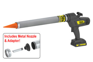 30oz Cordless Bulk Gun w/ Teflon Barrel and Orange Cone Nozzles 18 Volt