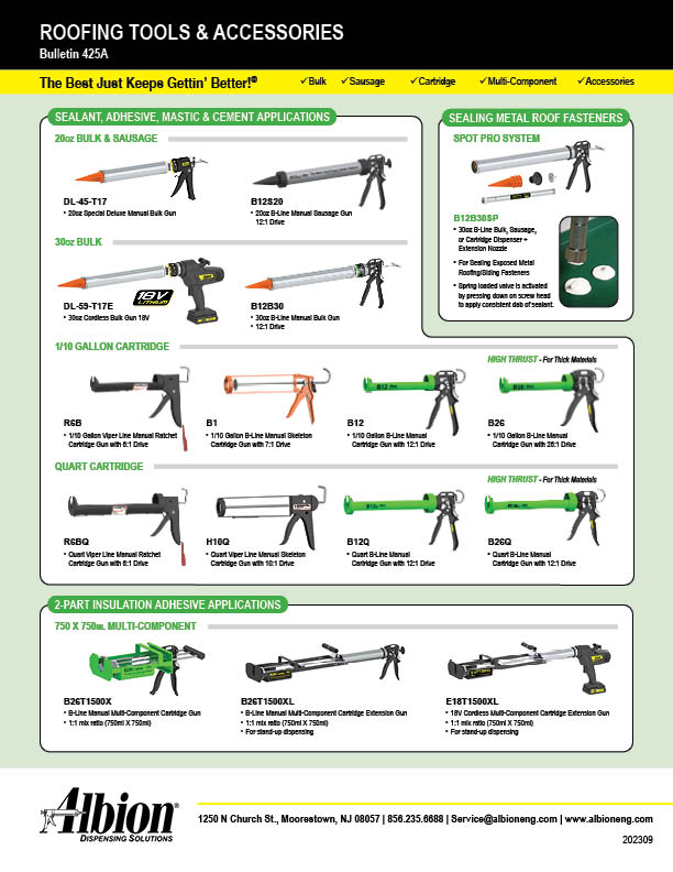 Bulletin for Roofing tools and Accessories