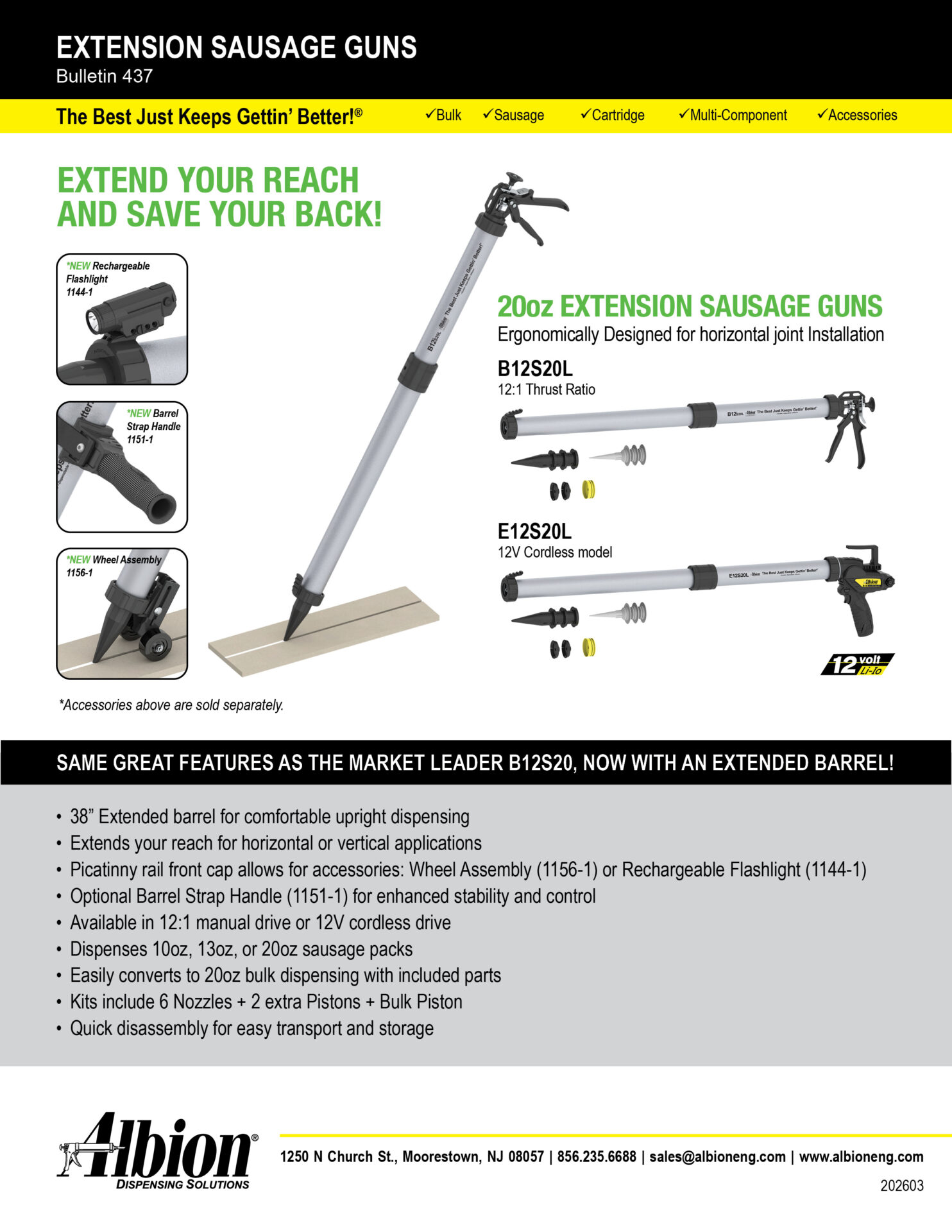 20oz B-Line Manual Sausage Gun w/ 38
